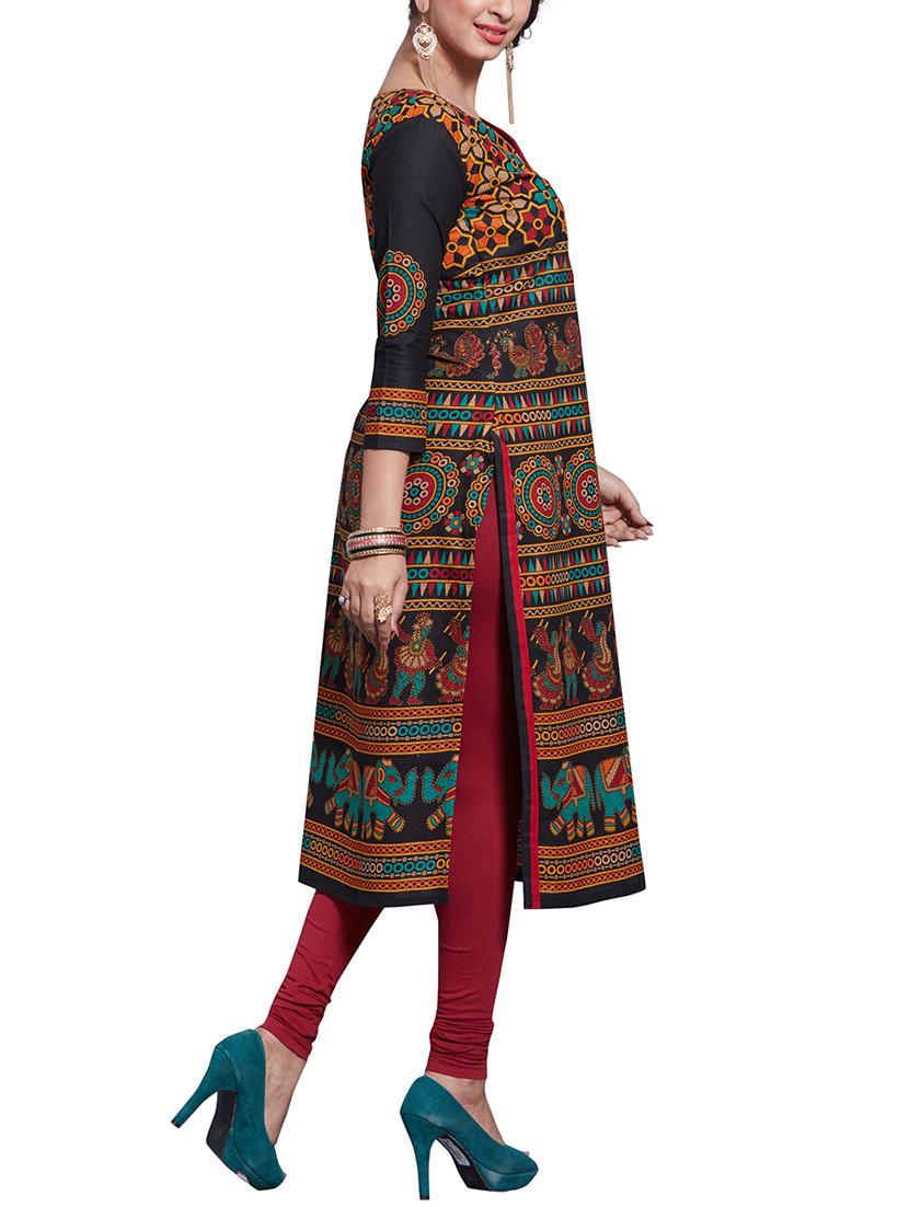 printed straight kurta - 15866202 - Zoom Image - 2