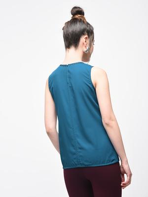 pleated front embellished top - 15866266 - Standard Image - 2
