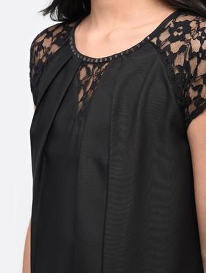 lace paneled embellished a-line dress - 15866279 - Standard Image - 5