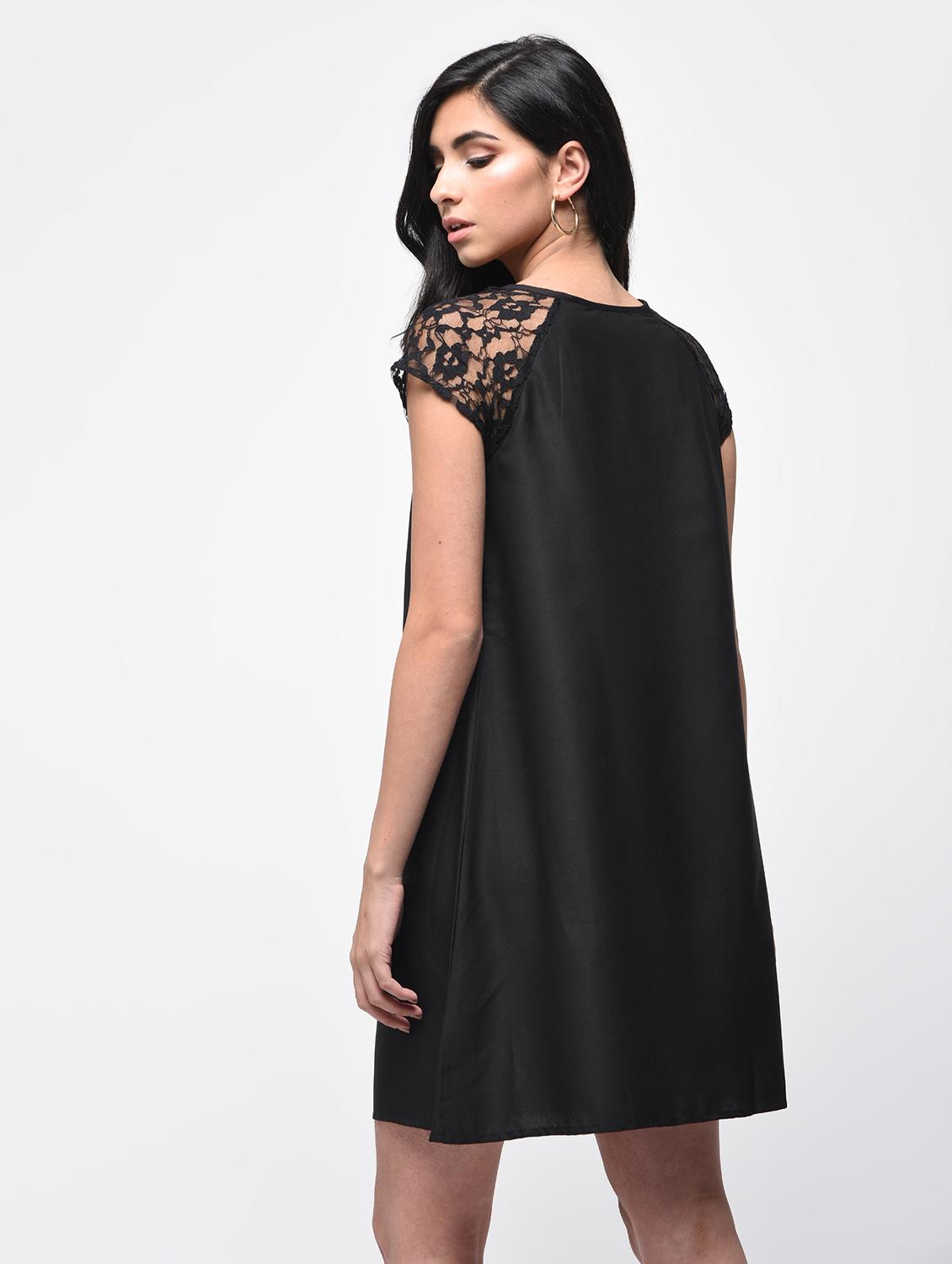 lace paneled embellished a-line dress - 15866279 - Zoom Image - 2