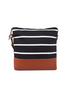 black canvas printed sling bag - 15866886 - Standard Image - 2