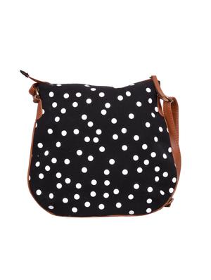 black canvas printed sling bag - 15866907 - Standard Image - 2