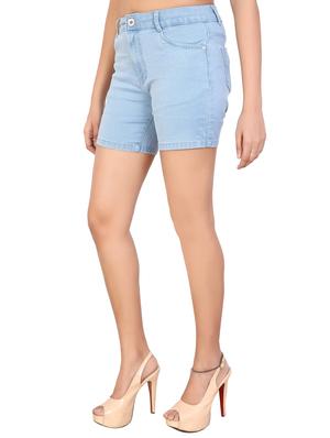 high rise button closure denim shorts - 15866989 - Standard Image - 2