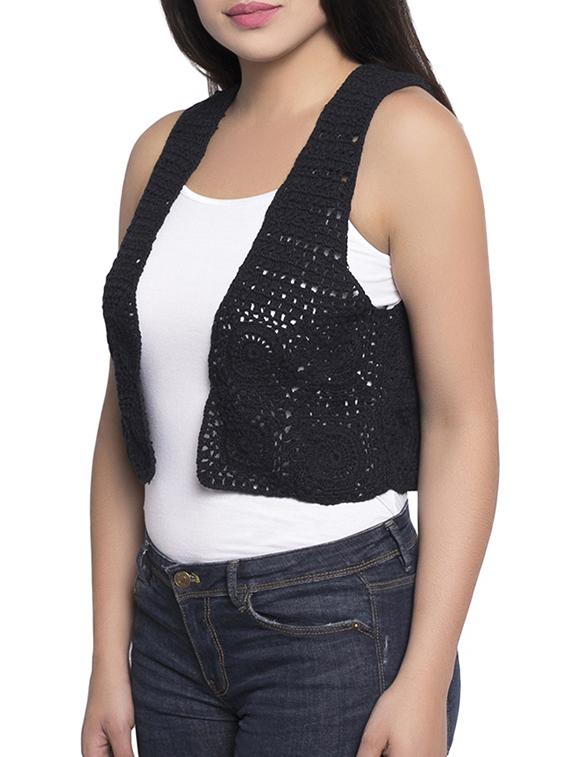 sleeveless crochet shrug - 15867139 - Zoom Image - 2