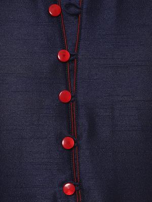 navy blue kurta pyjama set - 15867317 - Standard Image - 5