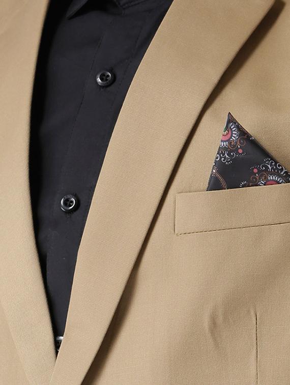 brown solid single breasted formal blazer - 15867782 - Zoom Image - 5
