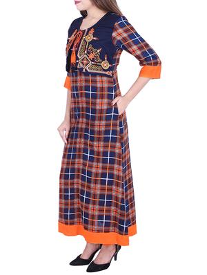 Checkered a-line kurta - 15868299 - Standard Image - 2