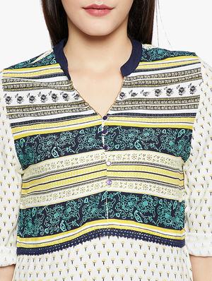 button detail lace trim tunic - 15868889 - Standard Image - 5