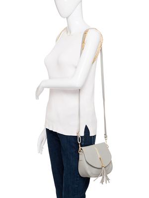 white leatherette (pu) regular sling bag - 15869015 - Standard Image - 5