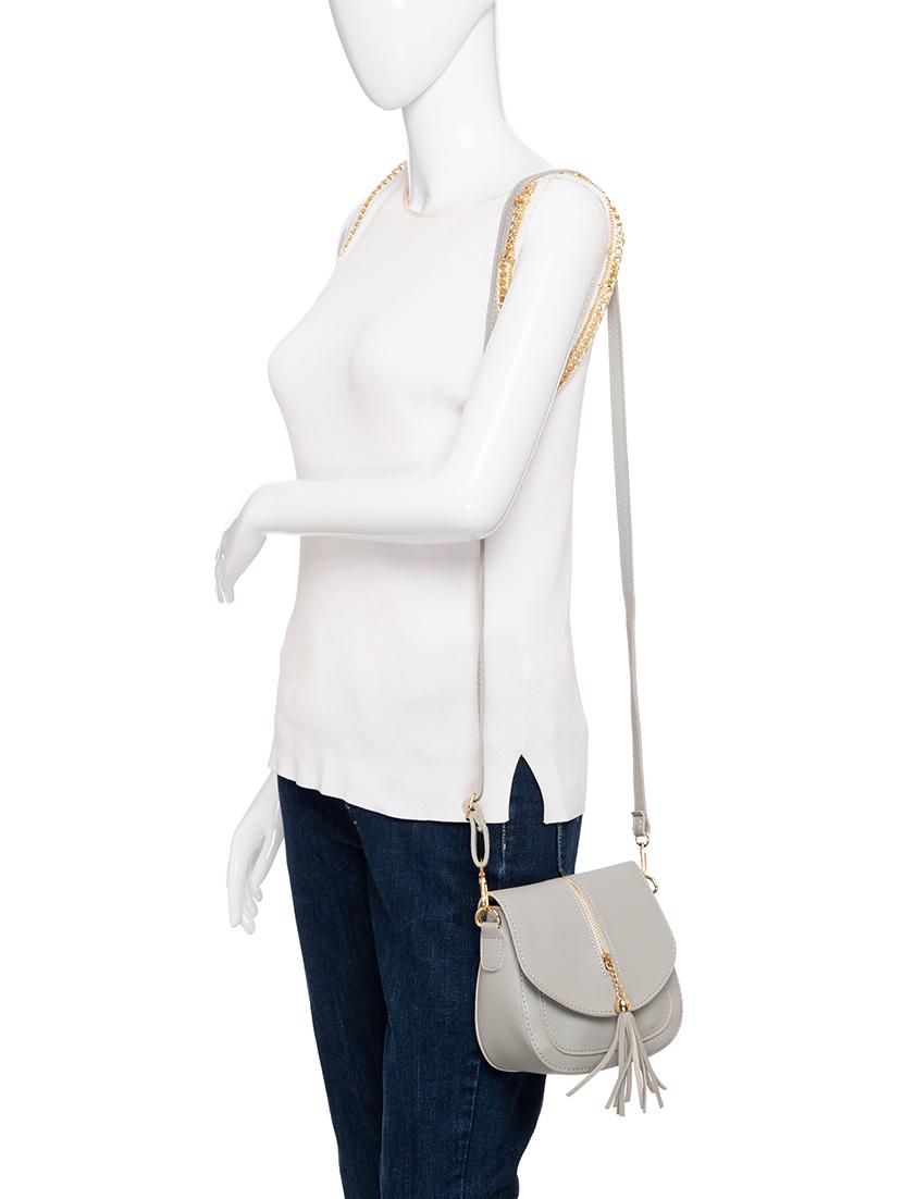 white leatherette (pu) regular sling bag - 15869015 - Zoom Image - 5