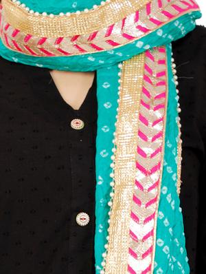 gota patti bandhani dupatta - 15869308 - Standard Image - 2