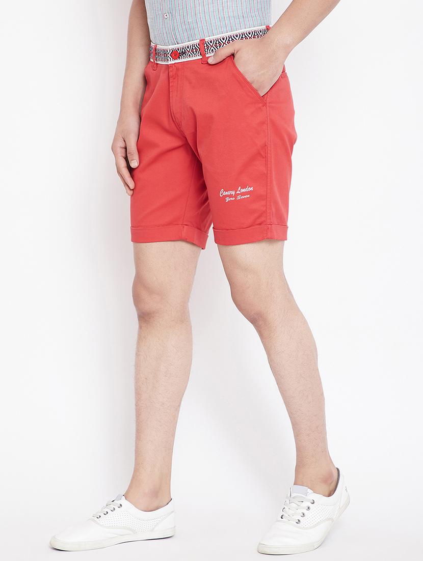 red cotton blend shorts - 15870314 - Zoom Image - 2