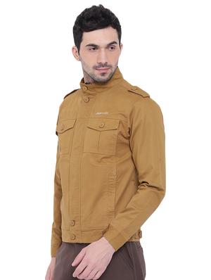 brown polyester blend casual jacket - 15871152 - Standard Image - 2