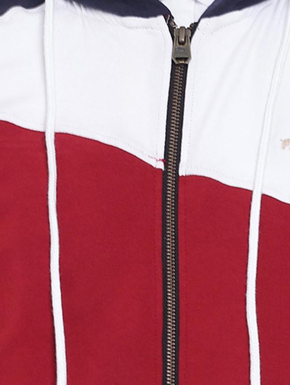 red cotton color block sweatshirt - 15871164 - Zoom Image - 5