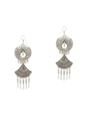 silver metal drop earring - 15871326 - Standard Image - 2