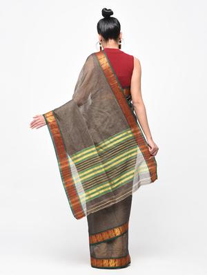 zari border gadwal saree with blouse - 15871689 - Standard Image - 2