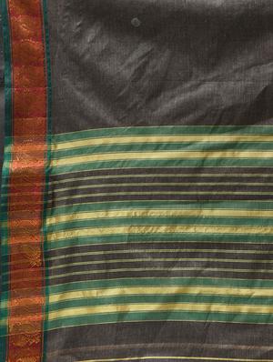 zari border gadwal saree with blouse - 15871689 - Standard Image - 5