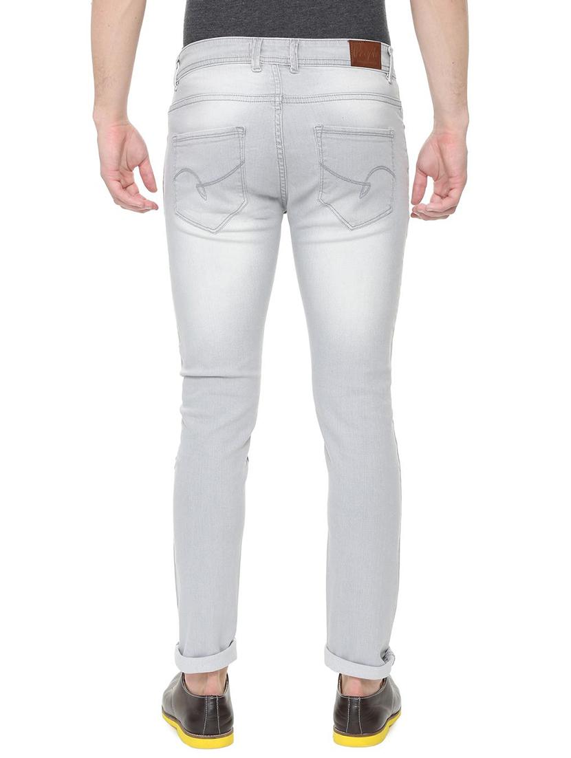 grey cotton blend washed jeans - 15871890 - Zoom Image - 2