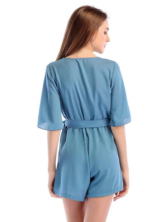 self tie belted mock wrap playsuit - 15873503 - Zoom Image - 2