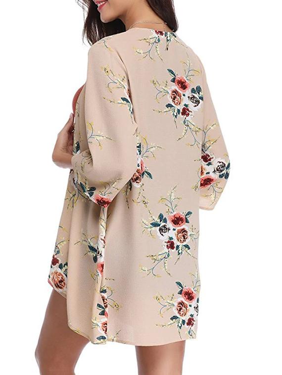 asymmetric hem floral shrug - 15873514 - Zoom Image - 2