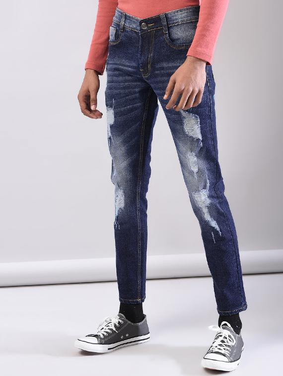 blue cotton ripped jeans - 15874896 - Zoom Image - 2