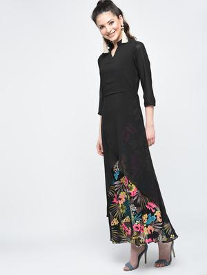 front overlap layered maxi dress - 15874948 - Standard Image - 2