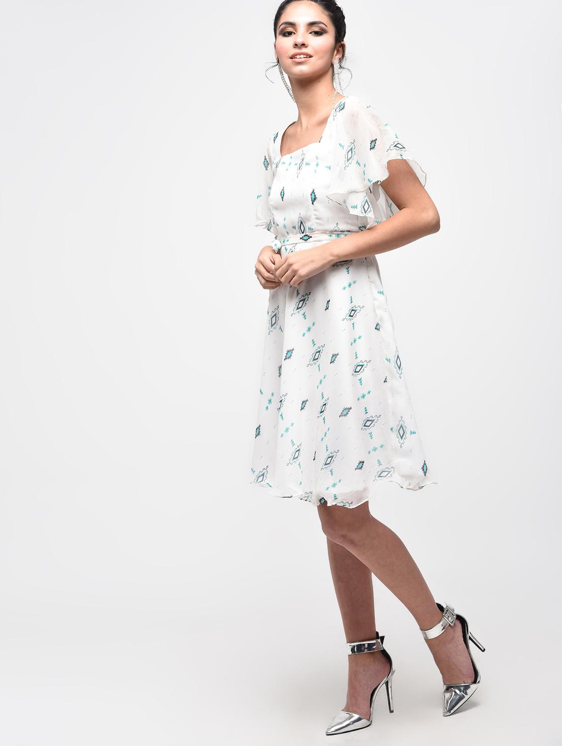 ruffle sleeved flared dress - 15874959 - Zoom Image - 2