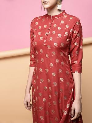 Foil print cowl kurta - 15875991 - Standard Image - 5