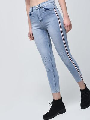 side striped distressed jeans - 15876705 - Standard Image - 2