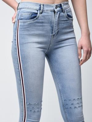 side striped distressed jeans - 15876705 - Standard Image - 5