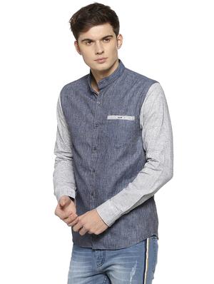blue cotton casual shirt - 15876866 - Standard Image - 2