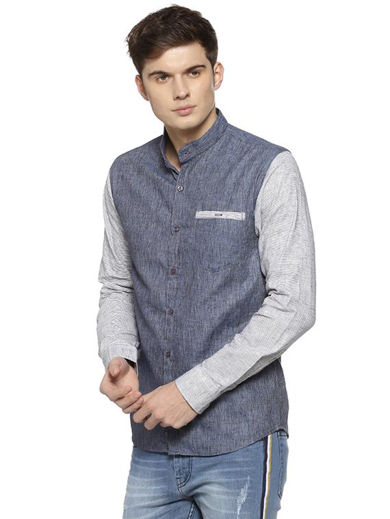 blue cotton casual shirt - 15876866 - Zoom Image - 2