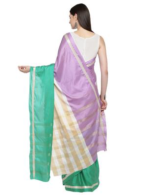 striped woven saree with blouse - 15876947 - Standard Image - 2