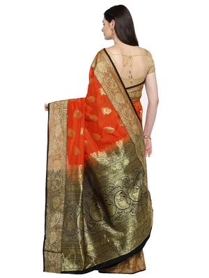 conversational zari motif woven saree with blouse - 15876958 - Standard Image - 2