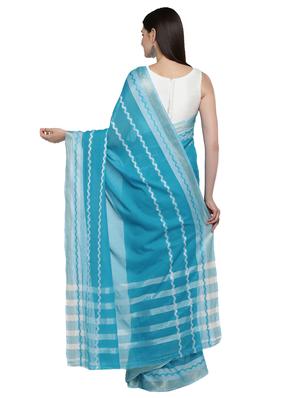 chevron border woven saree with blouse - 15876961 - Standard Image - 2