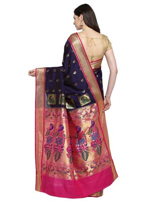 conversational zari motif woven saree with blouse - 15876962 - Standard Image - 2