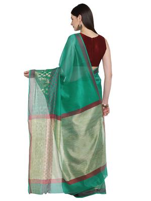 paisley zari border woven saree with blouse - 15876967 - Standard Image - 2