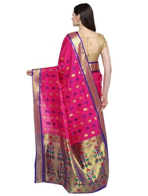 conversational zari motif woven saree with blouse - 15876971 - Standard Image - 2