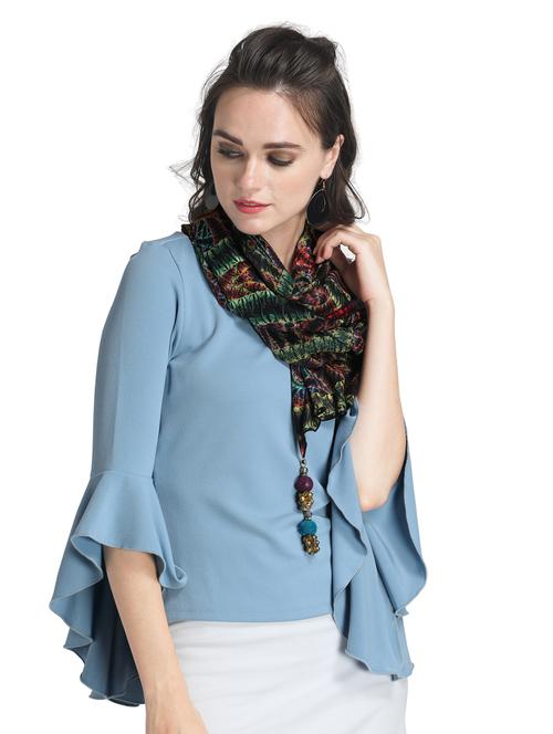 multi colored crepe scarf - 15877545 - Standard Image - 1