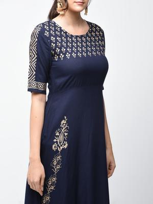 A-line block print kurta - 15879132 - Standard Image - 5