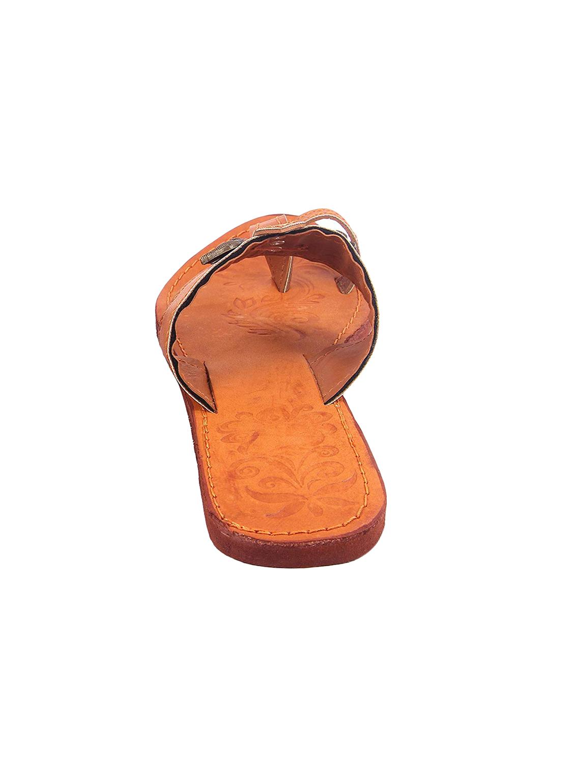 tan one toe kolhapuris - 15879308 - Zoom Image - 2