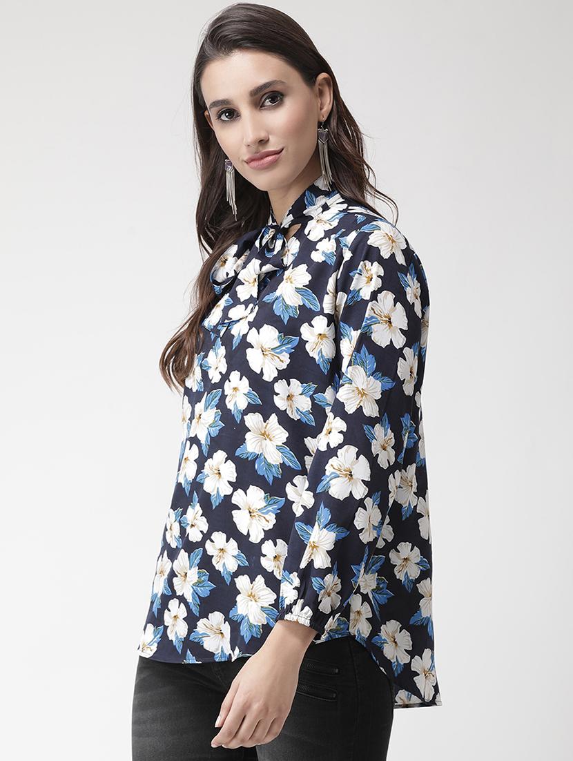 tie neck floral top - 15879498 - Zoom Image - 2