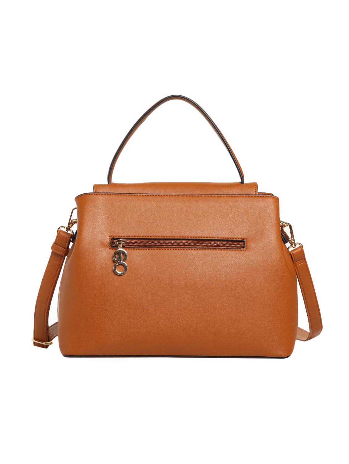 brown leatherette (pu) regular satchel - 15880463 - Zoom Image - 2