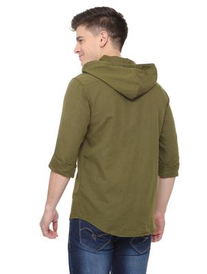 green solid casual shirt - 15880742 - Standard Image - 2