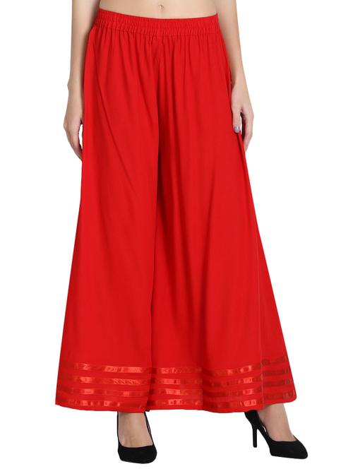 elasticated waist flared palazzo - 15881502 - Standard Image - 1