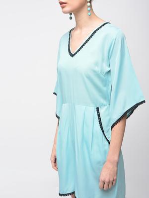 contrast lace pleated romper - 15881785 - Standard Image - 5