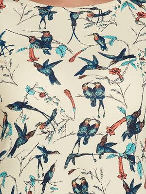 bird print a-line dress - 15881854 - Standard Image - 5