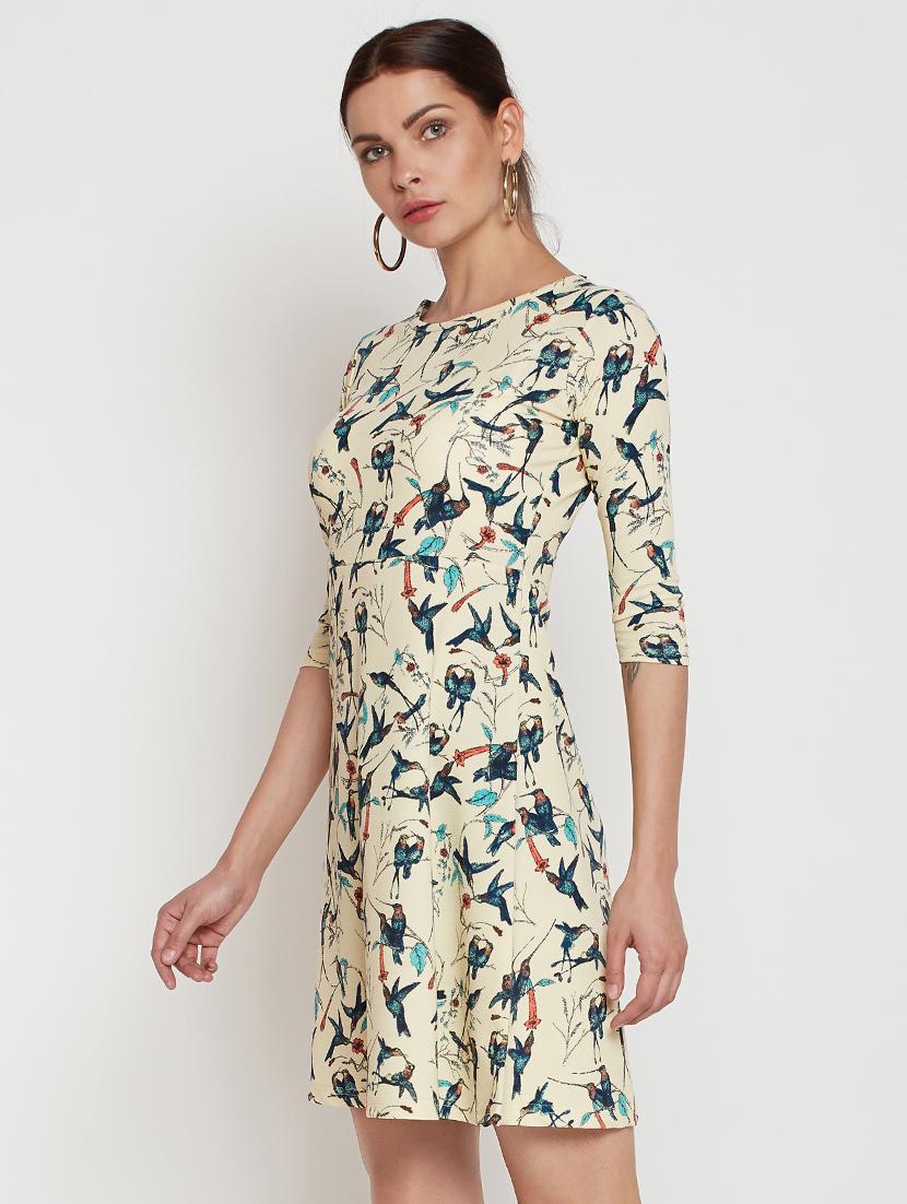 bird print a-line dress - 15881854 - Zoom Image - 2