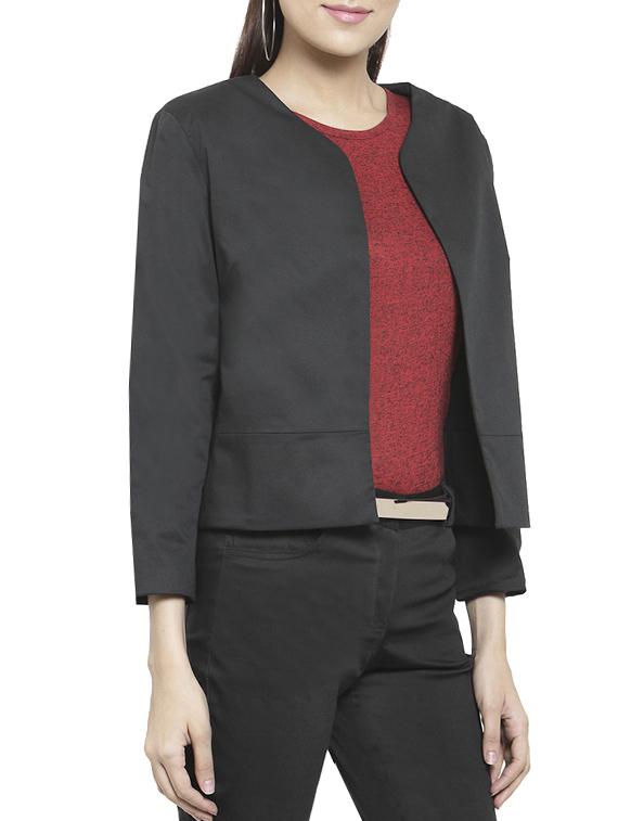 black solid blazer - 15882199 - Zoom Image - 2