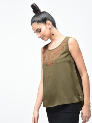 cut work detail boxy top - 15882566 - Standard Image - 2
